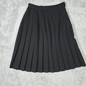 Harris Wallace Ney‎ York Skirt Womens 8 Black Pleated Preppy Casual